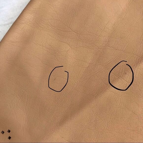 Club Monaco Tan Faux Leather Lazer cut  Skirt 8 - Picture 9 of 14